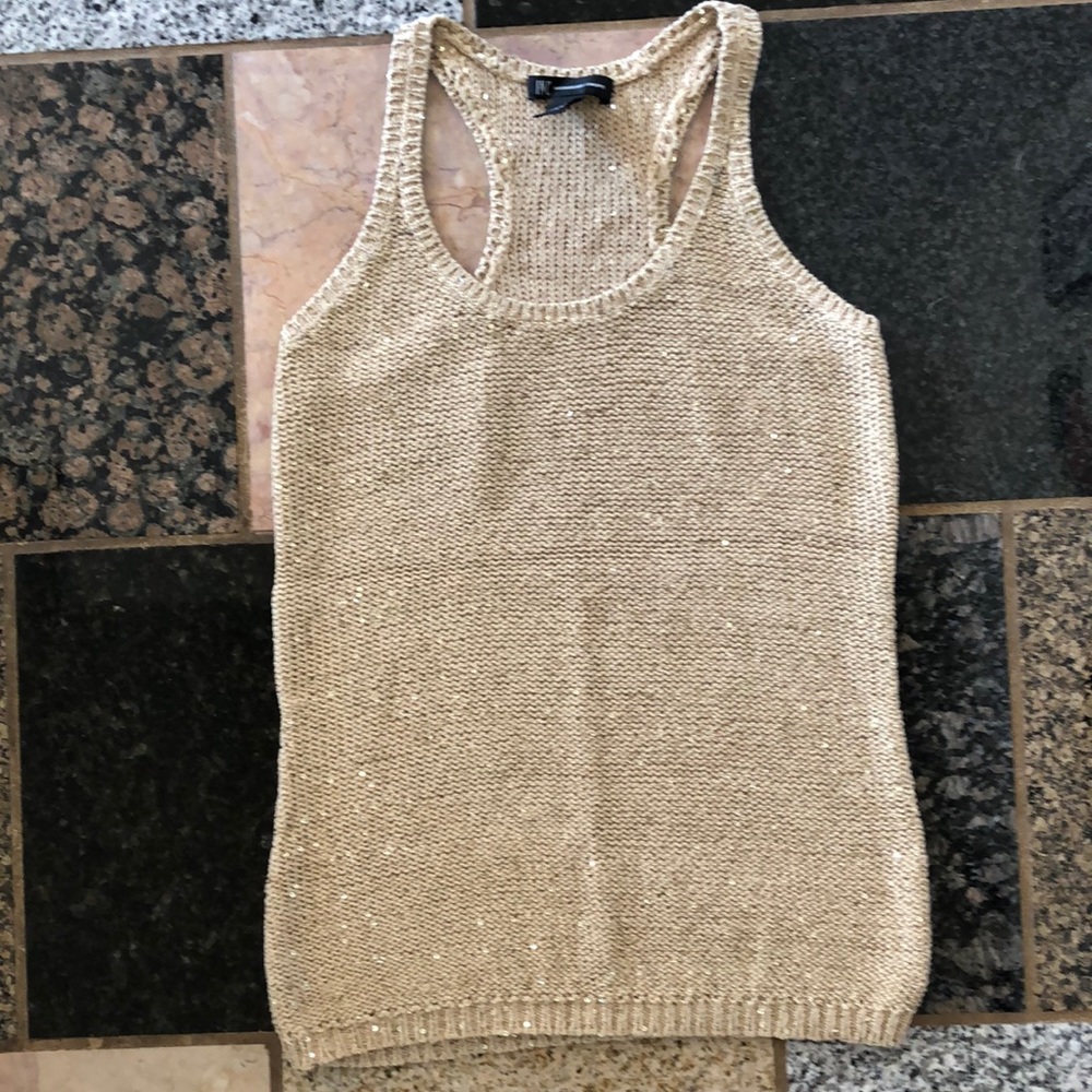 Knit sequined racer back top size small.